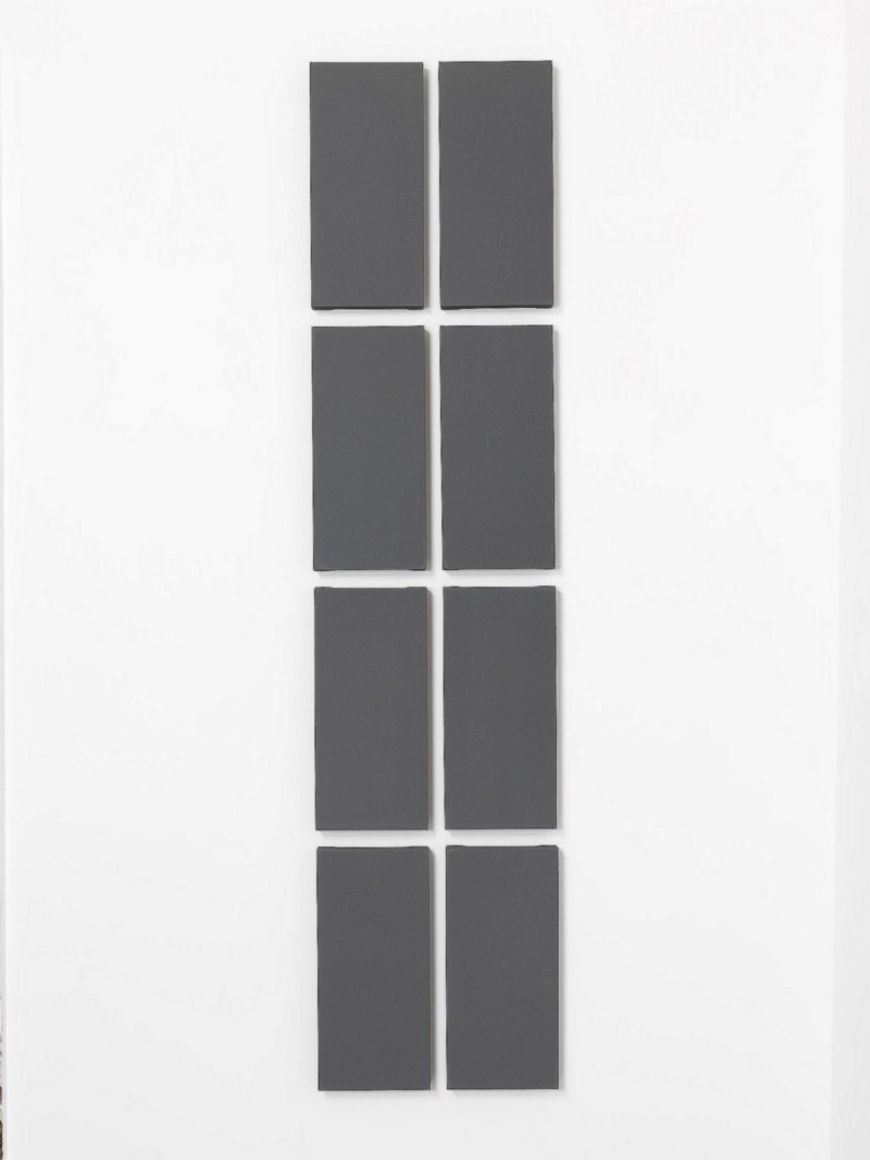 8 vertical parts, 1997, acrylic on canvas, 8 rectangles, cm 58,5 x 27 (each), cm 247,5 x 58,5 (overall dimensions)