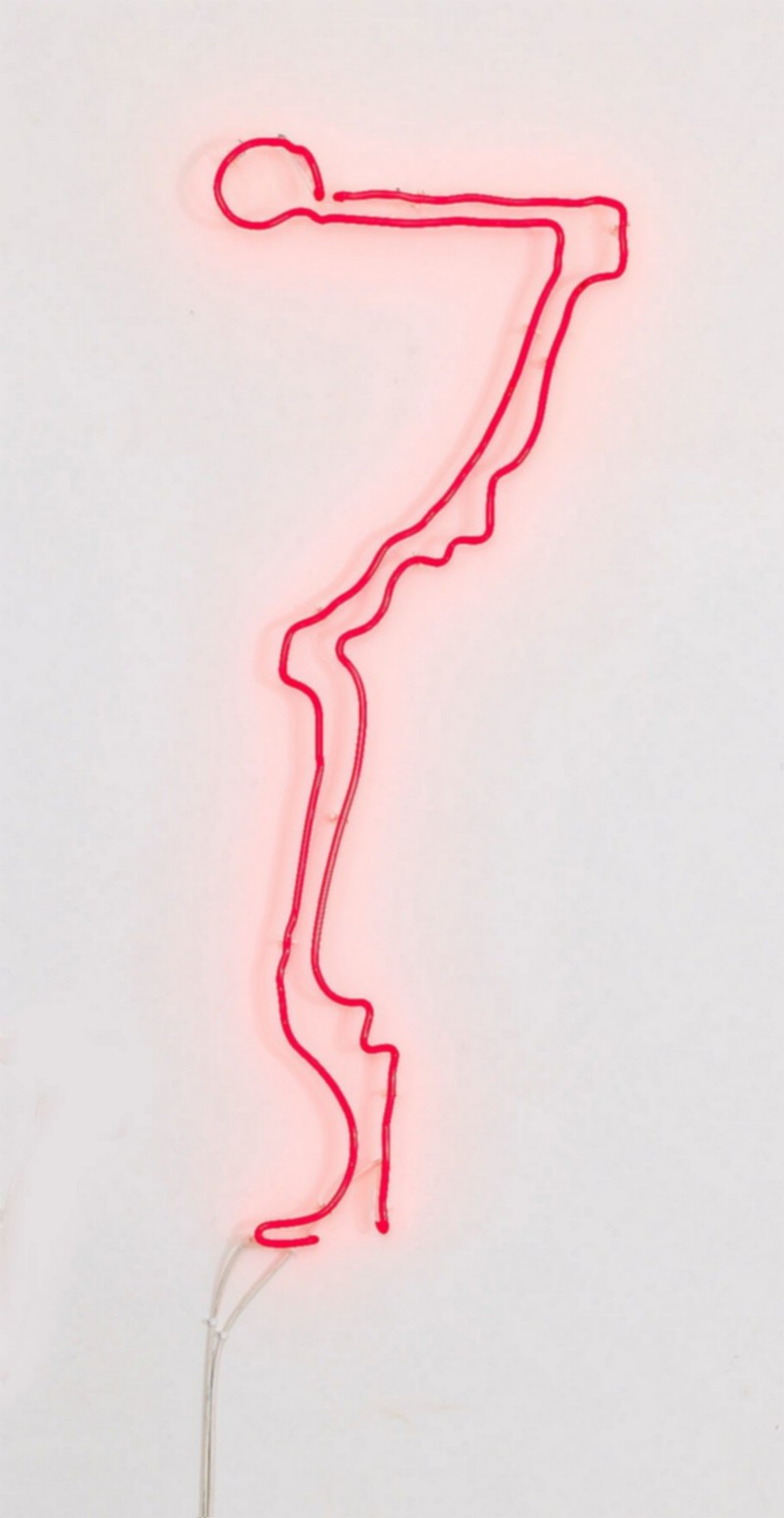 Rita McBride, TC (neon), 2010, cm 134 x 50 x 2 approx 