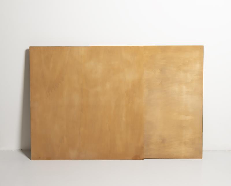 Senza Titolo, 1964, Plywood panels, two panels: 103 x 102 cm each, 102 x 155 x 19 cm overall 