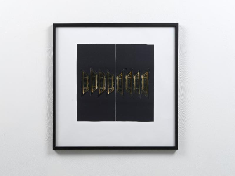 Studio per 'Stanza delle apparizioni', 2018, collage on black paper applied on white paper, 70 x 70 cm (unframed) - 72 x 72 x 3,5 cm (framed) 