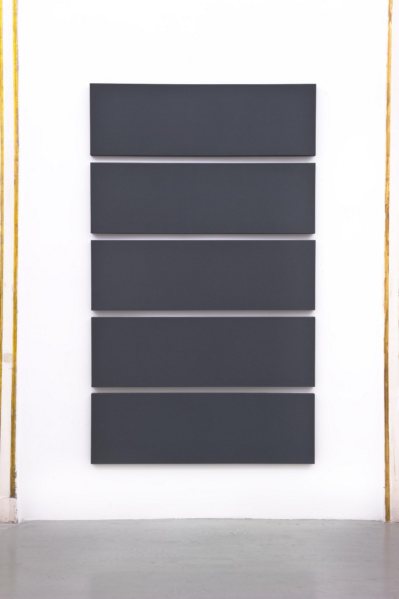 5 horizontal parts, 1996, acrylic on canvas, 5 rectangles, cm 45 x 144 (each), cm 243 x 144 (overall dimensions)