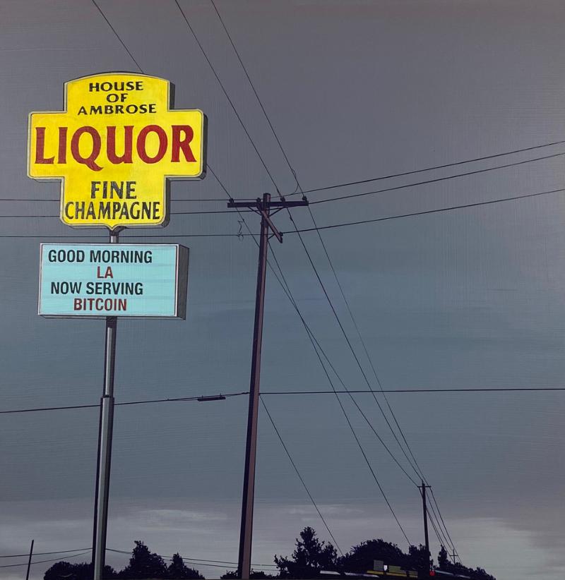 Darkness at Noon, 2022, acrylic on panel, cm 81 x 81 x 4 