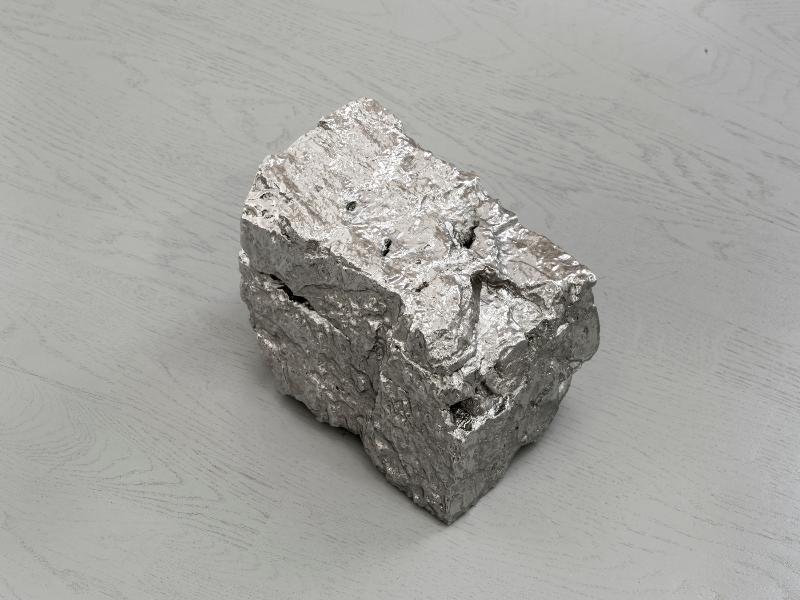 Semiramide, 2021/2022, nickel on stone, 24 x 24 x 16 cm