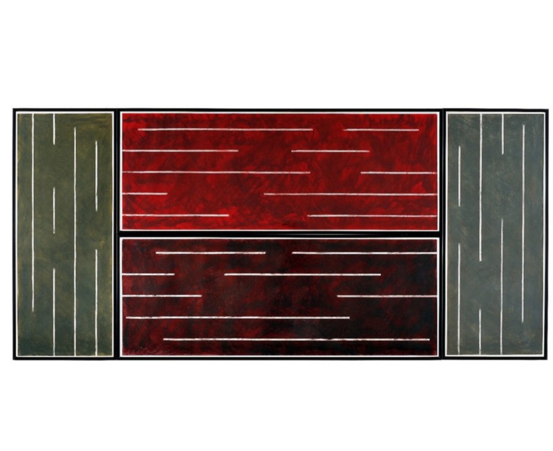 Lines #1 Drawing (Havana Cuba) 4 Parts, 2006, pastel on paper, cm 115 x 246