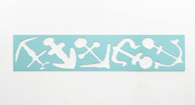 Rita McBride, Ancoraggi Antichi, 2016, corian, cm 75,5 x 366 x 1