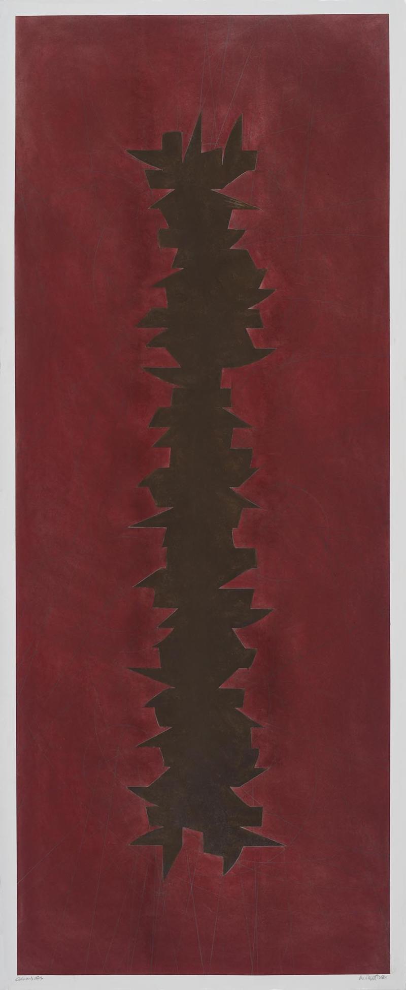 Column #3, 2021, pastel on paper, cm 151 x 61 (unframed), cm 155 x 64 x 3 (framed)