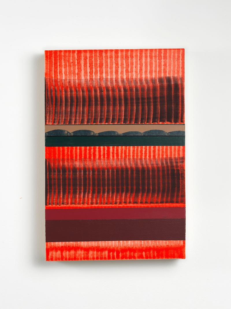 Coágulos y luz, 2022, vinyl, dispersion and dry pigment on canvas, 46 x 31 cm