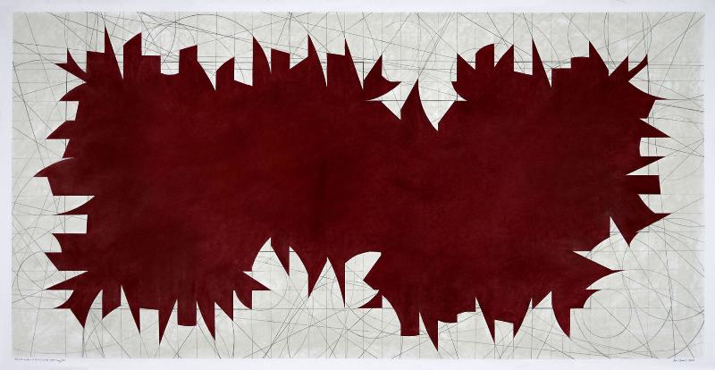 Drawing for a Wall (with opening) #1, 2020, pastel on paper, cm 78 x 152.2 (unframed)