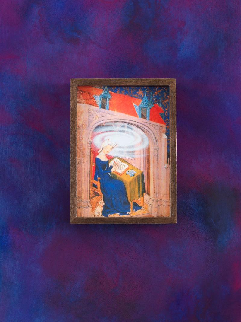 Conversazione cosmica, 2023, print on cotton paper and acrylic, 16 x 12 cm (senza cornice), 18 x13 cm (incorniciata)