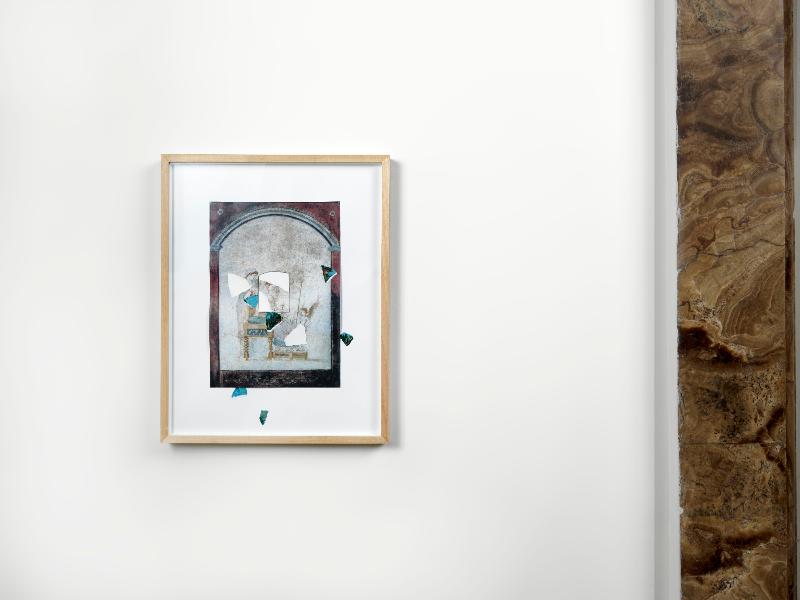 Due (pi uno), 2024, pencil and collage on paper, 55 x 43 cm (unframed) - h 57 x 45 x 3,5 cm (framed) 